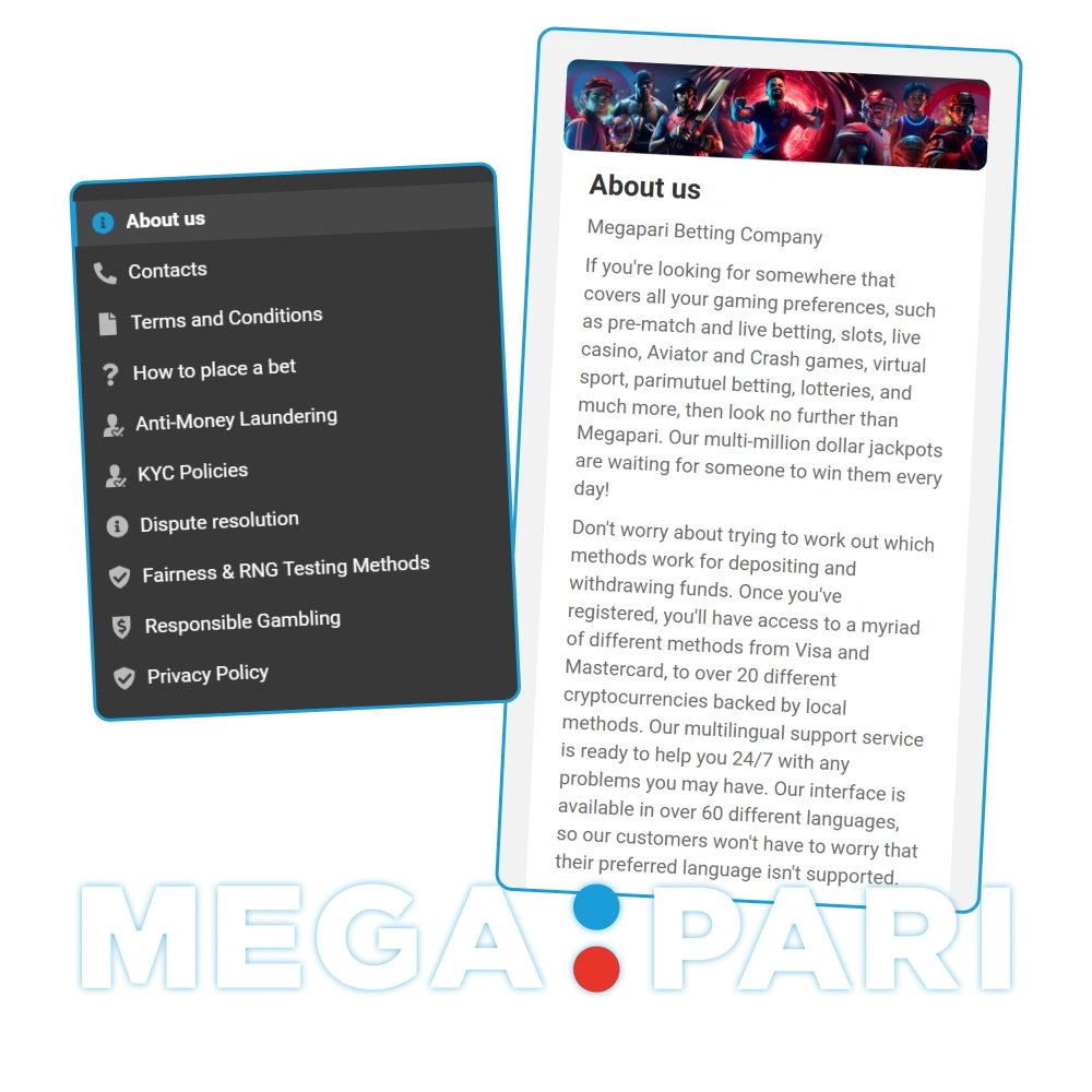 Learn more about the premium gaming standards at Megapari.