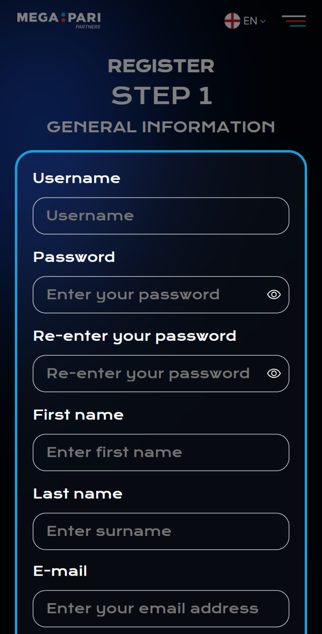 Complete your profile registration to unlock full Megapari earning potential.