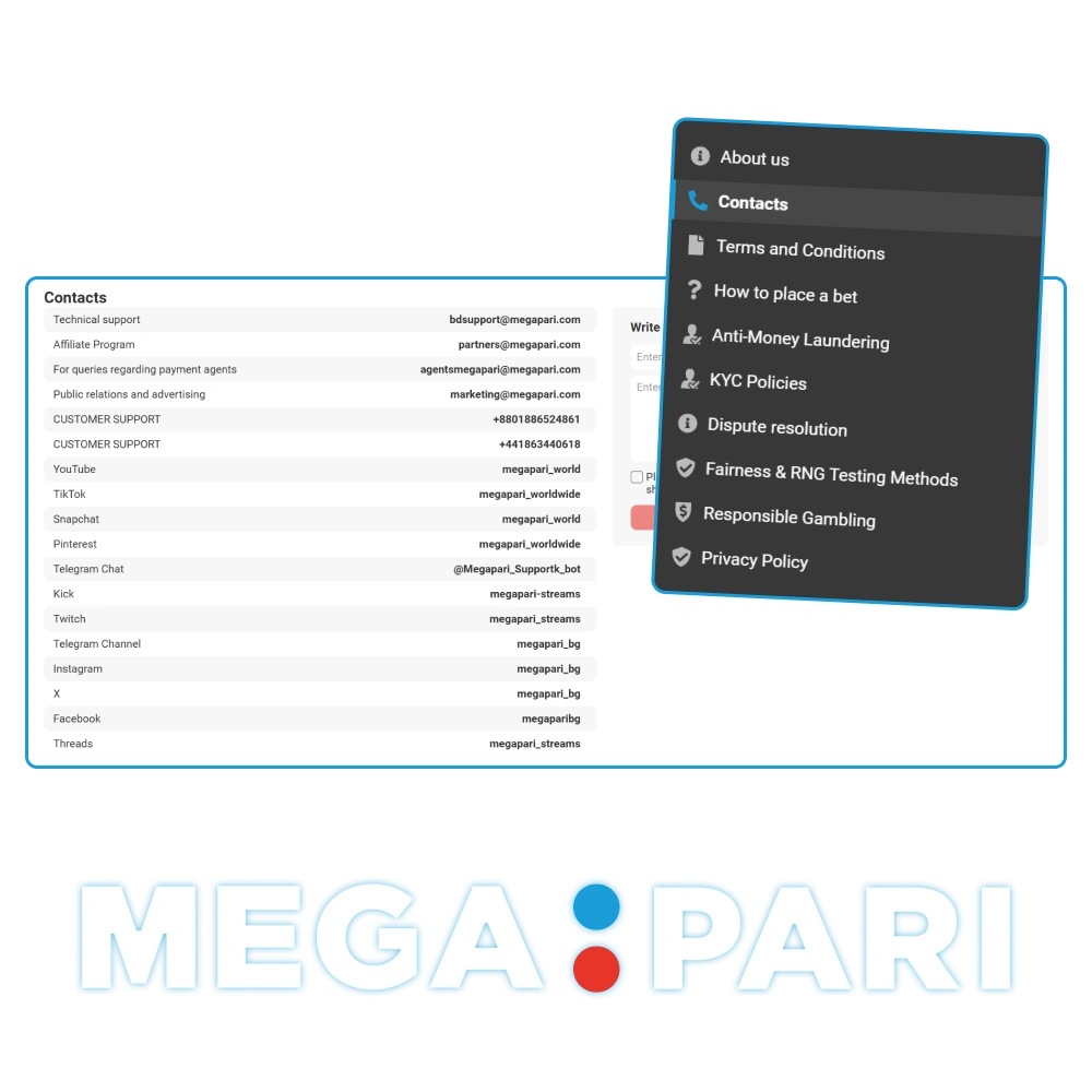 Get professional assistance through various Megapari official contact channels.