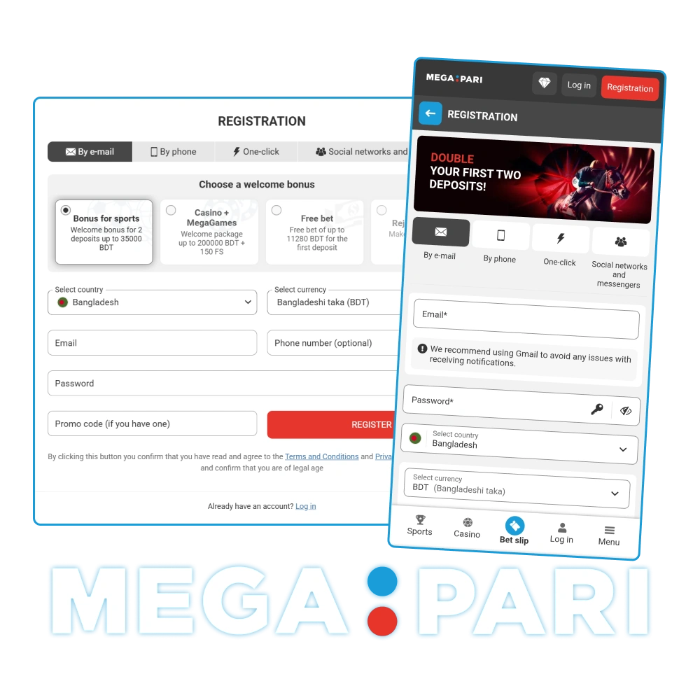 Complete your Megapari registration to unlock a diverse selection of sports and casino welcome bonuses tailored for Bangladeshi players.