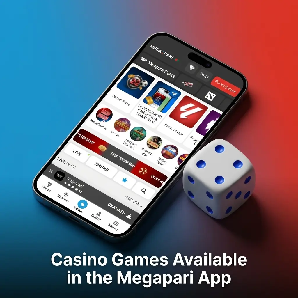 Megapari app casino games including slots, live dealer tables, and crash games from top providers like Evolution and Pragmatic Play
