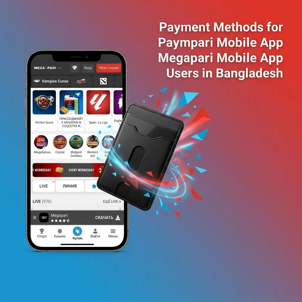 Megapari Bangladesh mobile app payment methods including bKash, Nagad, Rocket, Visa, crypto options BTC and USDT