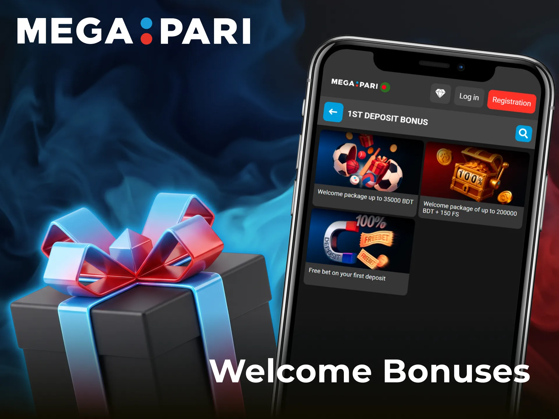 Claim generous welcome bonuses after installing the mobile Megapari App.