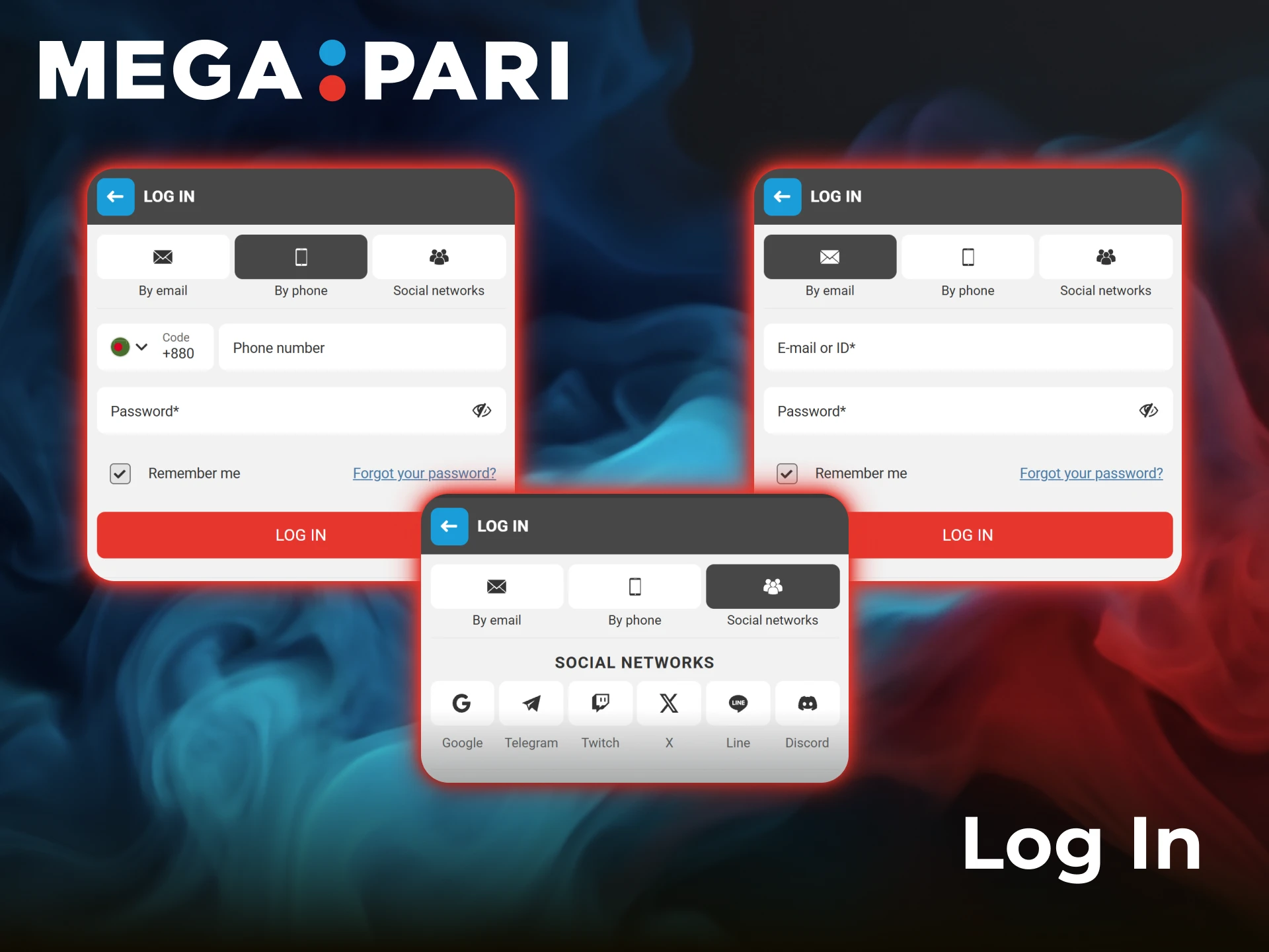 Log in to your personal profile via the Megapari mobile App.