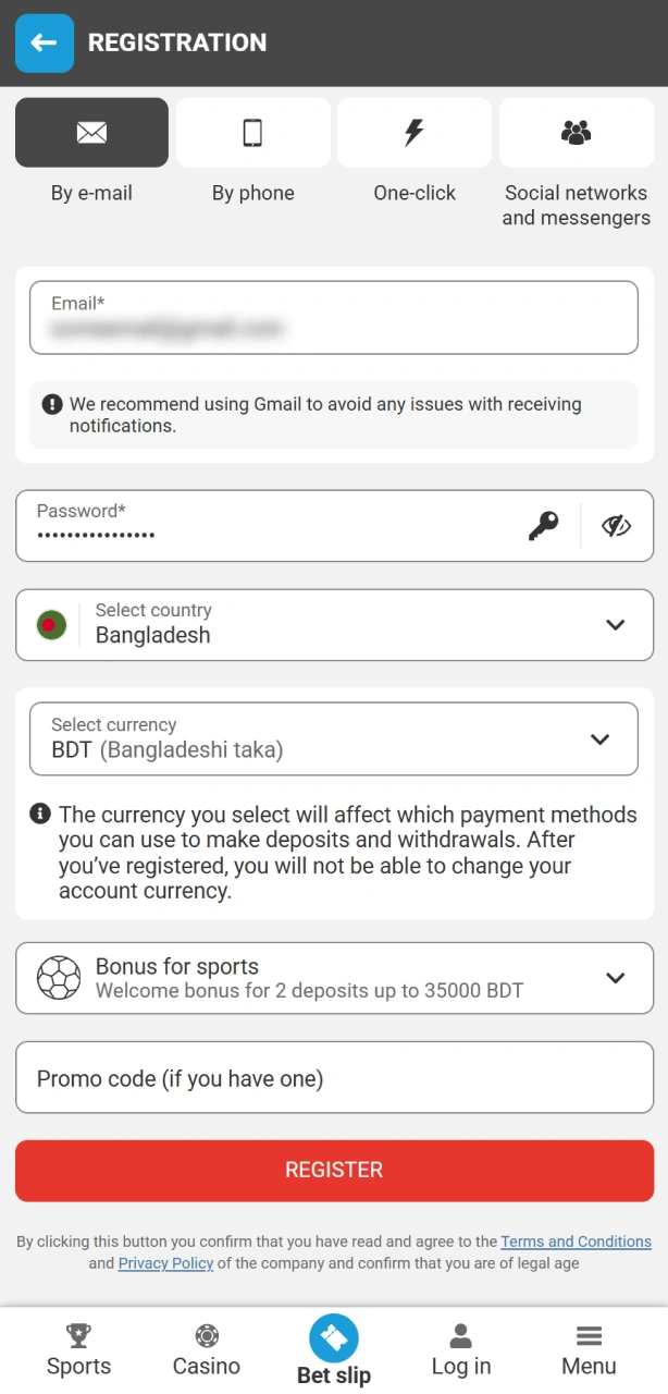 Complete your personal details and confirm registration in the Megapari App.